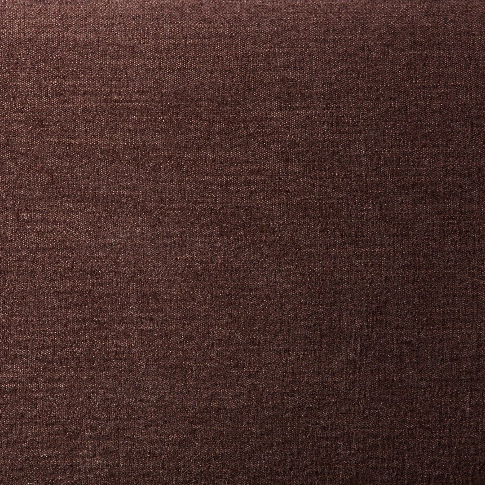 Subtly curved, this swooping bed frame is fully upholstered in a soft, plum-hue fabric for an inviting look that's rich in comfort Amethyst Home provides interior design, new home construction design consulting, vintage area rugs, and lighting in the Alpharetta metro area.