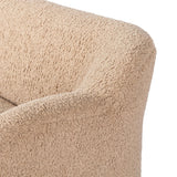 Simply classic. A high wing back pairs with softly rolled arms for a curvy look and supportive sit. Tan shearling-like upholstery invites you to settle in.As fans of natural style at Amethyst, we love the warm modern inspired Kadon Accent Bench - Sheepskin Camel. Amethyst Home provides interior design, new home construction design consulting, vintage area rugs, and lighting in the Boston metro area.