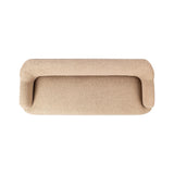 Simply classic. A high wing back pairs with softly rolled arms for a curvy look and supportive sit. Tan shearling-like upholstery invites you to settle in.As fans of natural style at Amethyst, we love the warm modern inspired Kadon Accent Bench - Sheepskin Camel. Amethyst Home provides interior design, new home construction design consulting, vintage area rugs, and lighting in the Monterey metro area.