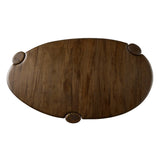 Perception play at work. A unique three-leg design shapes an organic, intentionally imperfect silhouette with a handmade look and feel. Legs of solid melina wood feature primitive design detailing while the desktop, made of spalted primavera, flaunts natural knots and graining. Together, that pairing of woods creates an intriguing visual contrast. Amethyst Home provides interior design, new home construction design consulting, vintage area rugs, and lighting in the Newport Beach metro area.