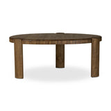 Perception play at work. A unique three-leg design shapes an organic, intentionally imperfect silhouette with a handmade look and feel. Legs of solid melina wood feature primitive design detailing while the desktop, made of spalted primavera, flaunts natural knots and graining. Together, that pairing of woods creates an intriguing visual contrast. Amethyst Home provides interior design, new home construction design consulting, vintage area rugs, and lighting in the Salt Lake City metro area.
