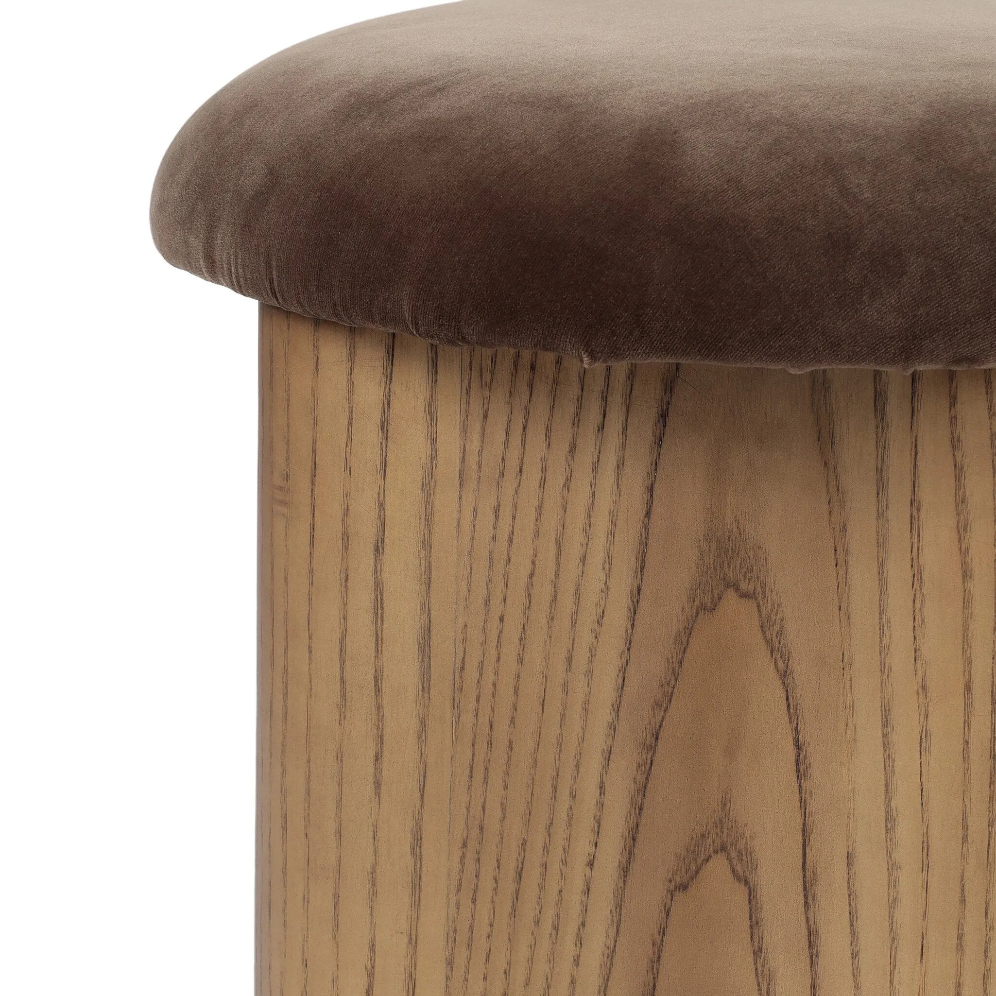 This unique accent stool makes a shapely statement in any room, with a wishbone-shaped base of amber-finished ash veneer and velvety cotton seat.As enthusiasts of modern aesthetics at Amethyst, we love the designer inspired Karick Accent Stool - Surrey Mink. This item pairs well with other brands such as Loloi Rugs and is perfect for modern homes Amethyst Home provides interior design, new home construction design consulting, vintage area rugs, and lighting in the Los Angeles metro area.