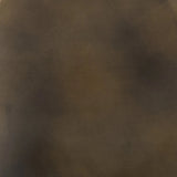 Burnished brass iron in a pyramid shape gives an  industrial feel to this lamp's dark green canvas base with softened corners Amethyst Home provides interior design, new home construction design consulting, vintage area rugs, and lighting in the Salt Lake City metro area.