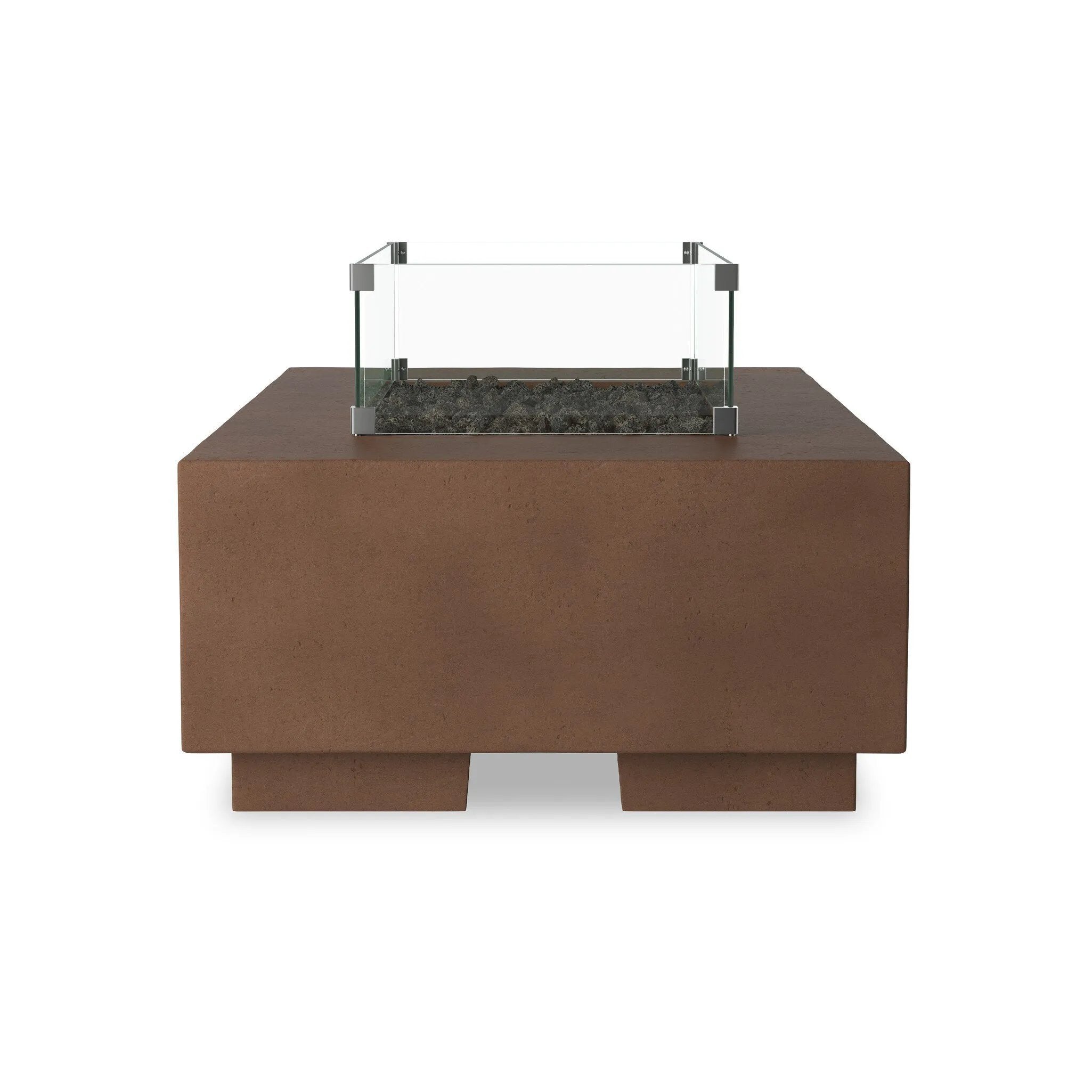Designed for use in residential and hospitality spaces, this tempered glass wind guard kit is designed to fit the outline shape of the Kenton Outdoor Fire Table. It protects the fire from waning in the wind. Refer to included assembly instructions for correct installation. Amethyst Home provides interior design, new home construction design consulting, vintage area rugs, and lighting in the Seattle metro area.