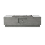 This outdoor fire table is a welcoming centerpiece designed for gathering. Made from glass-reinforced concrete, each piece is naturally finished with deep tones of pewter and dark grey. The monolithic shape is completed with lavastones in the center, bringing together a bold, monochromatic look. Amethyst Home provides interior design, new home construction design consulting, vintage area rugs, and lighting in the Newport Beach metro area.
