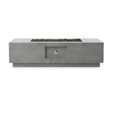 This outdoor fire table is a welcoming centerpiece designed for gathering. Made from glass-reinforced concrete, each piece is naturally finished with deep tones of pewter and dark grey. The monolithic shape is completed with lavastones in the center, bringing together a bold, monochromatic look. Amethyst Home provides interior design, new home construction design consulting, vintage area rugs, and lighting in the Newport Beach metro area.
