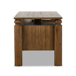 Crafted in light pine, this desk exudes rustic character with cylindrical legs and ample workspace. Equipped with doors, file drawers and shelves, it provides versatile storage solutions in a traditional design.Collection: Well Amethyst Home provides interior design, new home construction design consulting, vintage area rugs, and lighting in the Washington metro area.