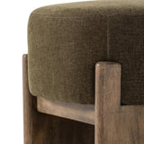 Featuring Kirby Sutton Olive Accent Stool by Four Hands at Amethyst Home. Style this vintage-inspired accent stool just about anywhere. A cradle base of wire-brushed parawood supports olive high-performance fabric. Performance fabrics are specially created to withstand spills, stains, high traffic and wear, ensuring long-term comfort and unmatched durability.O. Amethyst Home provides interior design, new home construction design consulting, vintage area rugs, and lighting in the Austin metro area.