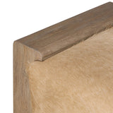 Make your space stand out with a unique accent bench of solid oak and hair on hide. Reflective of hides' one-of-a-kind nature, a variance in coloring, pattern and hair length is to be expected Amethyst Home provides interior design, new home construction design consulting, vintage area rugs, and lighting in the Portland metro area.