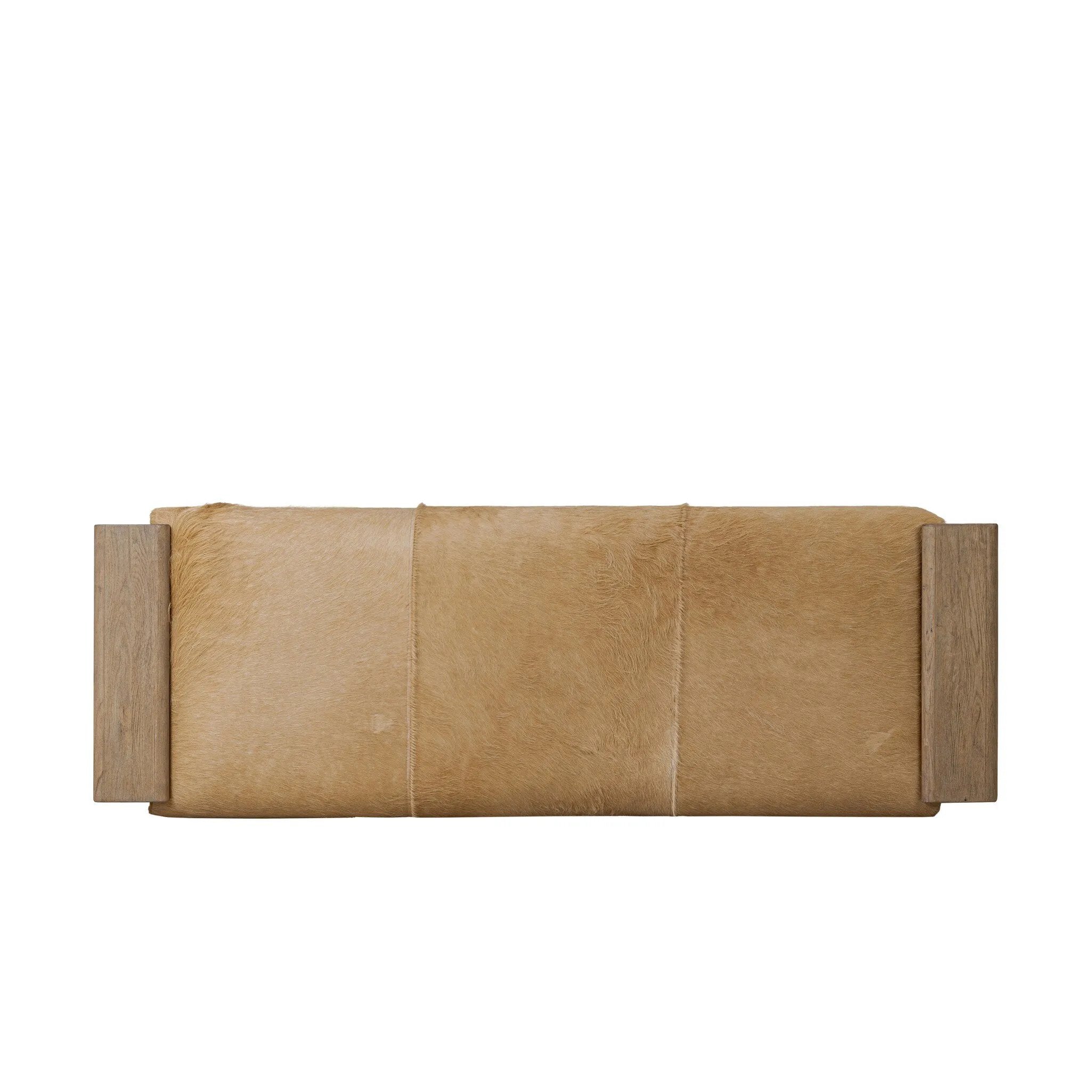 Make your space stand out with a unique accent bench of solid oak and hair on hide. Reflective of hides' one-of-a-kind nature, a variance in coloring, pattern and hair length is to be expected Amethyst Home provides interior design, new home construction design consulting, vintage area rugs, and lighting in the Winter Garden metro area.