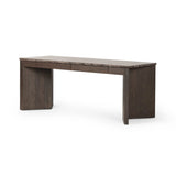 Featuring Lawson Brown Oak Veneer Desk by Four Hands at Amethyst Home. The traditional writing desk, elevated with mixed materials. Vein-rich marble tops an angular brown oak base, with two pencil drawers for storage. Overall Dimensions: 73.50"w x 28.00"d x 30.00"h. Amethyst Home provides interior design, new home construction design consulting, vintage area rugs, and lighting in the Scottsdale metro area.