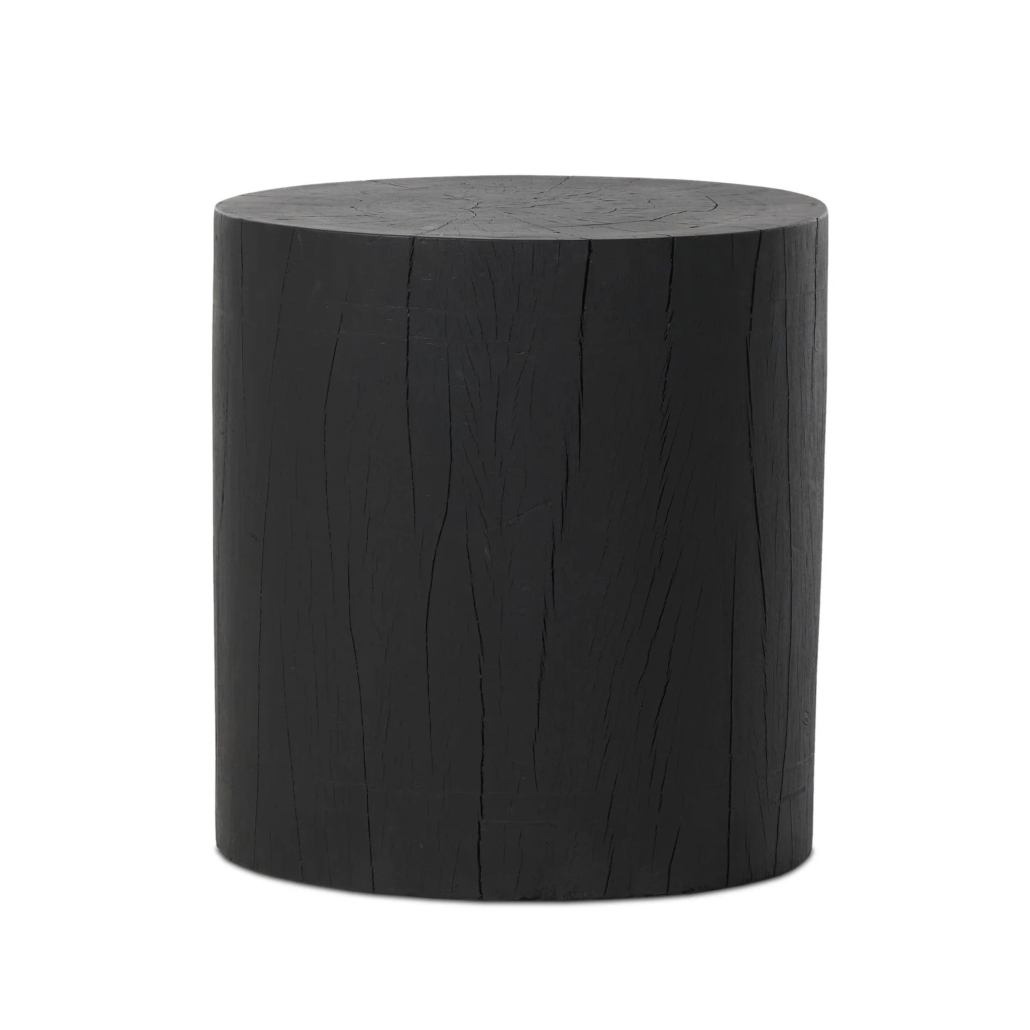 Ground any room with a style inspired by the beautiful simplicity of nature. Made of black-finished resin, the form for this special piece is molded from a tree trunk that's been cut into a circle, then cast in resin to recreate the same  texture of the trunk, even the saw marks where it was cut — talk about a true statement piece Amethyst Home provides interior design, new home construction design consulting, vintage area rugs, and lighting in the San Diego metro area.