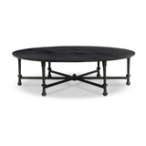 Cast aluminum shapes this statement outdoor coffee table. Each of the six legs features turned detailing, finished in a distressed bronze that highlights the subtle movement of the material. A design collaboration by Amber Lewis and Four Hands. This item has limited online distribution and may not be sold on websites without prior approval. Amethyst Home provides interior design, new home construction design consulting, vintage area rugs, and lighting in the Houston metro area.