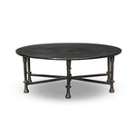 Cast aluminum shapes this statement outdoor coffee table. Each of the six legs features turned detailing, finished in a distressed bronze that highlights the subtle movement of the material. A design collaboration by Amber Lewis and Four Hands. This item has limited online distribution and may not be sold on websites without prior approval. Amethyst Home provides interior design, new home construction design consulting, vintage area rugs, and lighting in the Nashville metro area.