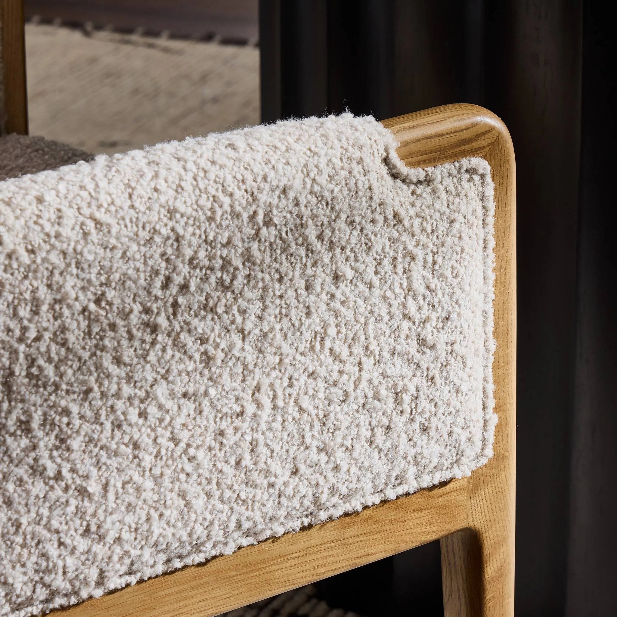 Featuring Ledger Somerton Ash Dining Chair by Four Hands at Amethyst Home. A box-profile dining chair that’s all about comfort. Exposed oak legs flow seamlessly into the chair's upholstered arms, for a seamless look. Performance fabrics are specially created to withstand spills, stains, high traffic and wear, ensuring long-term comfort and unmatched durabil. Amethyst Home provides interior design, new home construction design consulting, vintage area rugs, and lighting in the Park City metro area.