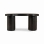 Featuring Leeds Ebony Veneer Desk by Four Hands at Amethyst Home. Substantial cylindrical legs support a kidney-shaped desk crafted in light black-finished oak veneer — a testament to form harmonizing with function.Overall Dimensions: 63.00"w x 31.50"d x 30.00"hWeight : 127.87 lbsMaterials: Oak Veneer. Amethyst Home provides interior design, new home construction design consulting, vintage area rugs, and lighting in the Park City metro area.