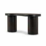 Featuring Leeds Ebony Veneer Desk by Four Hands at Amethyst Home. Substantial cylindrical legs support a kidney-shaped desk crafted in light black-finished oak veneer — a testament to form harmonizing with function.Overall Dimensions: 63.00"w x 31.50"d x 30.00"hWeight : 127.87 lbsMaterials: Oak Veneer. Amethyst Home provides interior design, new home construction design consulting, vintage area rugs, and lighting in the Portland metro area.