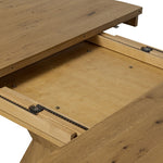 Featuring Leif Aged Natural Oak Veneer 60" Round Extension Dining Table by Four Hands at Amethyst Home. Inspired by European antiques, an extension dining table blends traditional and transitional design elements for a timeless look. A tapered, squared-off base supports a top that extends from a circle to an oval with a 20" leaf, accommodating up to 8 gues. Amethyst Home provides interior design, new home construction design consulting, vintage area rugs, and lighting in the Des Moines metro area.