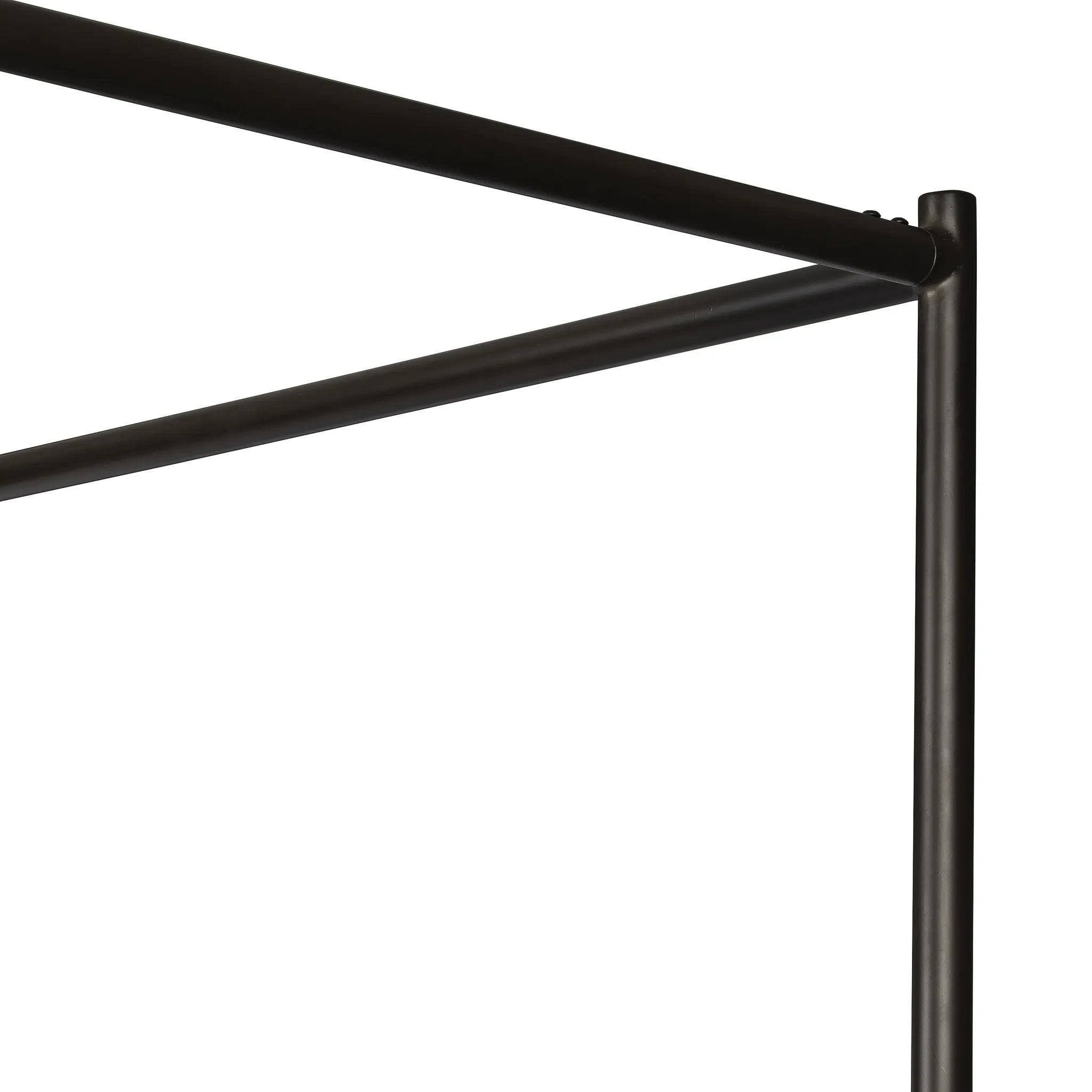 Featuring Leigh San Remo Ash Canopy Bed by Four Hands at Amethyst Home. Safari styling gets refreshed with ash grey fabric and leather straps that secure decorative suspended headboard pillows. Box spring required. This bed is not compatible with an adjustable mattress.KingOverall Dimensions: 80.75"w x 84.75"d x 82.25"hWeight: 212.74 lbsQueenOverall Dimensions:. Amethyst Home provides interior design, new home construction design consulting, vintage area rugs, and lighting in the Omaha metro area.