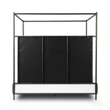 Featuring Leigh San Remo Ash Canopy Bed by Four Hands at Amethyst Home. Safari styling gets refreshed with ash grey fabric and leather straps that secure decorative suspended headboard pillows. Box spring required. This bed is not compatible with an adjustable mattress.KingOverall Dimensions: 80.75"w x 84.75"d x 82.25"hWeight: 212.74 lbsQueenOverall Dimens. Amethyst Home provides interior design, new home construction design consulting, vintage area rugs, and lighting in the Scottsdale metro area.