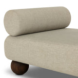 Add a little fun to your space with this boldly shaped outdoor chaise. Fully upholstered seat and bolster back finish in teak ball feet. Cover or store inside during inclement weather or when not in use.As enthusiasts of clean materials at Amethyst, we love the optimistic inspired Leilani Outdoor Chaise - Alessi Buff. Amethyst Home provides interior design, new home construction design consulting, vintage area rugs, and lighting in the Des Moines metro area.
