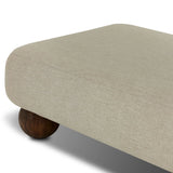 Add a little fun to your space with this boldly shaped outdoor chaise. Fully upholstered seat and bolster back finish in teak ball feet. Cover or store inside during inclement weather or when not in use.As enthusiasts of clean materials at Amethyst, we love the optimistic inspired Leilani Outdoor Chaise - Alessi Buff. Amethyst Home provides interior design, new home construction design consulting, vintage area rugs, and lighting in the Monterey metro area.