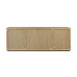 Made from rustic-finished oak with a plinth-style base, clean angles and linear reeding define this midcentury-spirited sideboard. Fully finished interior for a beautiful look inside and out. Designed in partnership with longtime Four Hands collaborator Thomas Bina and Brazilian designer Ronald Sasson Amethyst Home provides interior design, new home construction design consulting, vintage area rugs, and lighting in the Kansas City metro area.