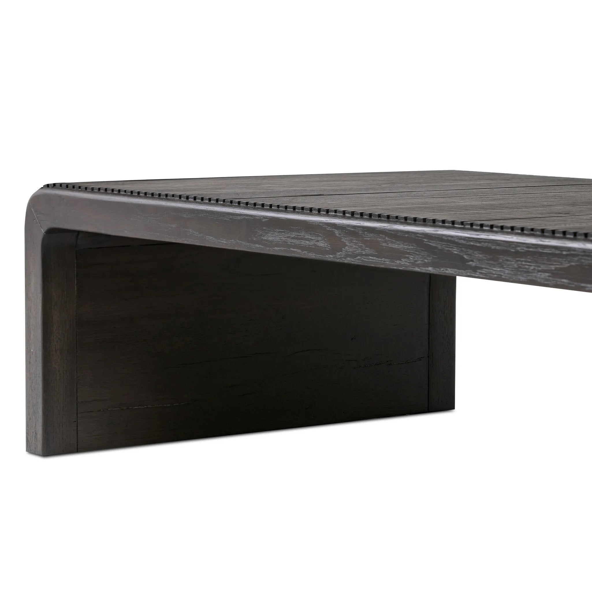 Featuring Leo Smoked Black Coffee Table by Four Hands at Amethyst Home. Overall Dimensions: 65.00"w x 27.50"d x 14.00"hWeight : 99.21 lbsMaterials: Solid Oak, Thick Oak Veneer, Engineered Hardwood. Amethyst Home provides interior design, new home construction design consulting, vintage area rugs, and lighting in the Alpharetta metro area.