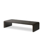 Featuring Leo Smoked Black Coffee Table by Four Hands at Amethyst Home. Overall Dimensions: 65.00"w x 27.50"d x 14.00"hWeight : 99.21 lbsMaterials: Solid Oak, Thick Oak Veneer, Engineered Hardwood. Amethyst Home provides interior design, new home construction design consulting, vintage area rugs, and lighting in the Houston metro area.