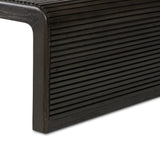 Featuring Leo Smoked Black Coffee Table by Four Hands at Amethyst Home. Overall Dimensions: 65.00"w x 27.50"d x 14.00"hWeight : 99.21 lbsMaterials: Solid Oak, Thick Oak Veneer, Engineered Hardwood. Amethyst Home provides interior design, new home construction design consulting, vintage area rugs, and lighting in the Winter Garden metro area.