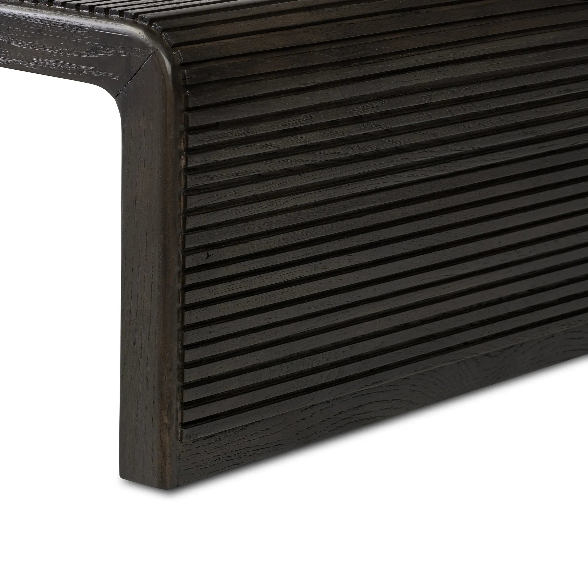 Featuring Leo Smoked Black Coffee Table by Four Hands at Amethyst Home. Overall Dimensions: 65.00"w x 27.50"d x 14.00"hWeight : 99.21 lbsMaterials: Solid Oak, Thick Oak Veneer, Engineered Hardwood. Amethyst Home provides interior design, new home construction design consulting, vintage area rugs, and lighting in the Winter Garden metro area.