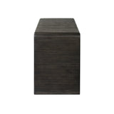 Featuring Leo Smoked Black Console Table by Four Hands at Amethyst Home. Smoked black oak shapes an elongated console table, rich with reeding. Subtly rounded edges reflect Brazilian midcentury inspiration behind this crafted minimalist piece. Designed in partnership with longtime Four Hands collaborator Thomas Bina and designer Ronald Sasson.Overall Dime. Amethyst Home provides interior design, new home construction design consulting, vintage area rugs, and lighting in the Kansas City metro area.