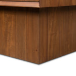 Add subtle statement to your bedside with architectural modern monolith-style nightstand. An exaggerated solid acacia pedestal elevates a matching case, while an iron handle in an aged bronze finish completes the look.As fans of wabi sabi style at Amethyst, we love the designer inspired Lilas Nightstand - Saddle Tan Veneer. Amethyst Home provides interior design, new home construction design consulting, vintage area rugs, and lighting in the Portland metro area.