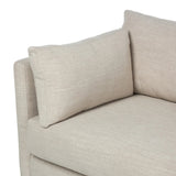 Featuring Lincoln Savoy Parchment Sofa by Four Hands at Amethyst Home. With its sleek profile and clean lines, this sofa is designed for effortless comfort and everyday lounging. Thin track arms and loose arm pillows bring a tailored, modern feel, while supportive cushions and S-spring suspension ensure it’s as inviting as it is versatile.Overall Dimensions: 8. Amethyst Home provides interior design, new home construction design consulting, vintage area rugs, and lighting in the Dallas metro area.