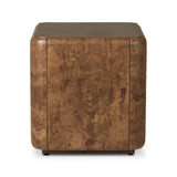 Thick oak veneer and dark paper fiber pair to shape a softened rectangle coffee table, with beautiful natural movement on the sides.As fans of modern style at Amethyst, we love the warm modern inspired Lola End Table - Chestnut Oak Veneer. This item pairs well with other brands such as Visual Comfort and is perfect for wabi sabi homes Amethyst Home provides interior design, new home construction design consulting, vintage area rugs, and lighting in the Houston metro area.
