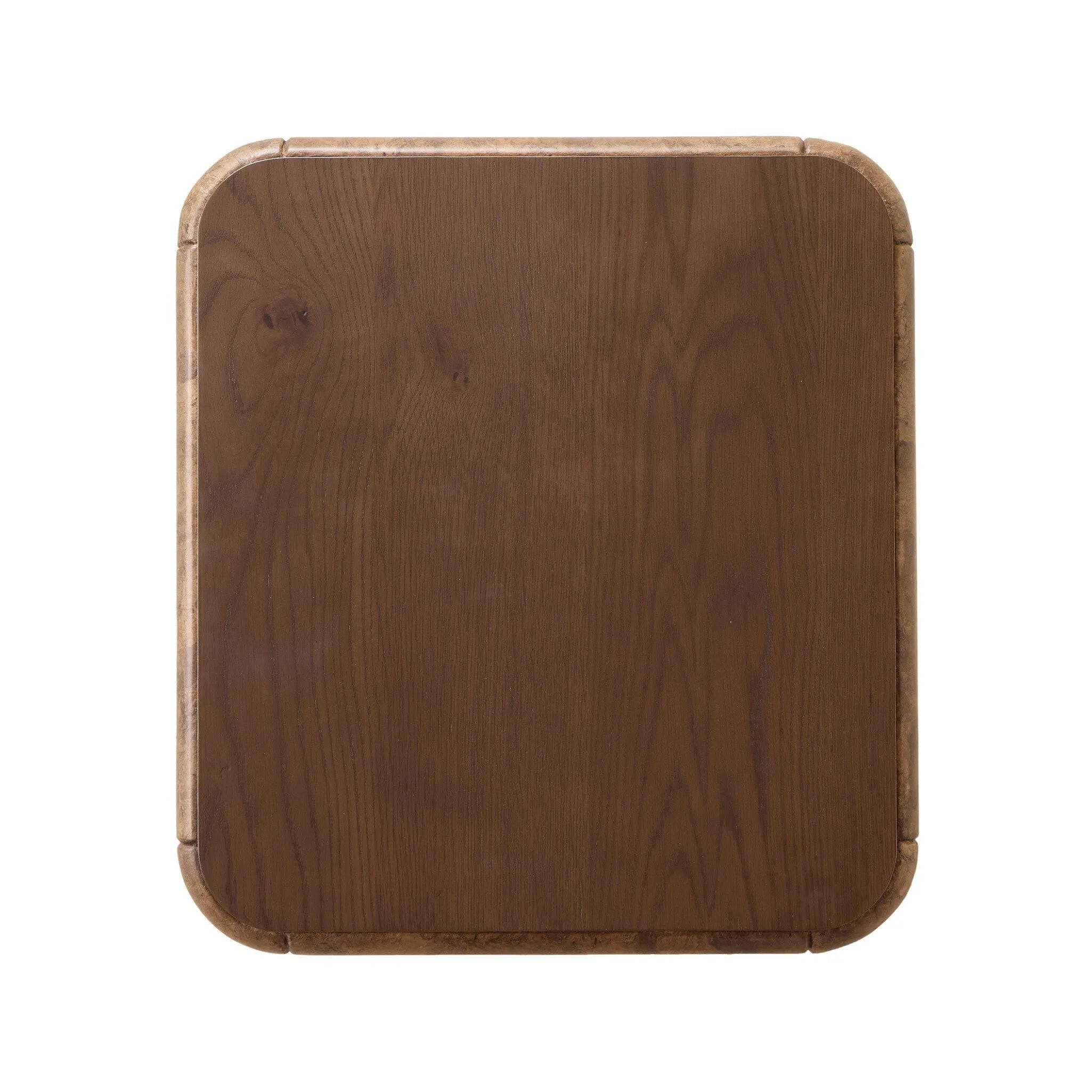 Thick oak veneer and dark paper fiber pair to shape a softened rectangle coffee table, with beautiful natural movement on the sides.As fans of modern style at Amethyst, we love the warm modern inspired Lola End Table - Chestnut Oak Veneer. This item pairs well with other brands such as Visual Comfort and is perfect for wabi sabi homes Amethyst Home provides interior design, new home construction design consulting, vintage area rugs, and lighting in the Monterey metro area.