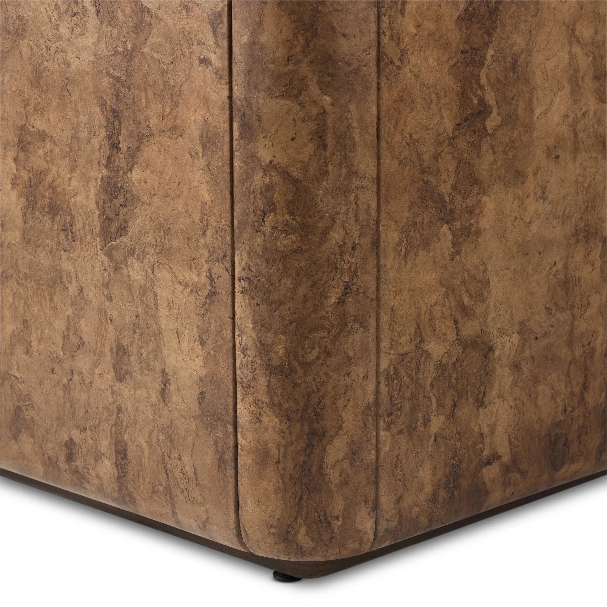 Thick oak veneer and dark paper fiber pair to shape a softened rectangle coffee table, with beautiful natural movement on the sides.As fans of modern style at Amethyst, we love the warm modern inspired Lola End Table - Chestnut Oak Veneer. This item pairs well with other brands such as Visual Comfort and is perfect for wabi sabi homes Amethyst Home provides interior design, new home construction design consulting, vintage area rugs, and lighting in the Winter Garden metro area.