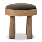 A simple, charming stool with an oak wood veneer finish and velvety upholstered seat. Tapered legs add subtle character.As fans of wabi sabi materials at Amethyst, we love the warm modern inspired Louise Accent Stool - Modern Velvet Loden. This item pairs well with other brands such as Surya and is perfect for coastal homes Amethyst Home provides interior design, new home construction design consulting, vintage area rugs, and lighting in the Kansas City metro area.