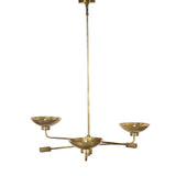 Artfully diffused lighting inspired by 1920s glam. Three glowing discs nestle within curved brass reflectors, creating a warm, expansive ambiance. Reeding detail on the socket and stem add texture, while a hand-burnt brass finish ensures each piece ages uniquely, developing character over time Amethyst Home provides interior design, new home construction design consulting, vintage area rugs, and lighting in the Dallas metro area.