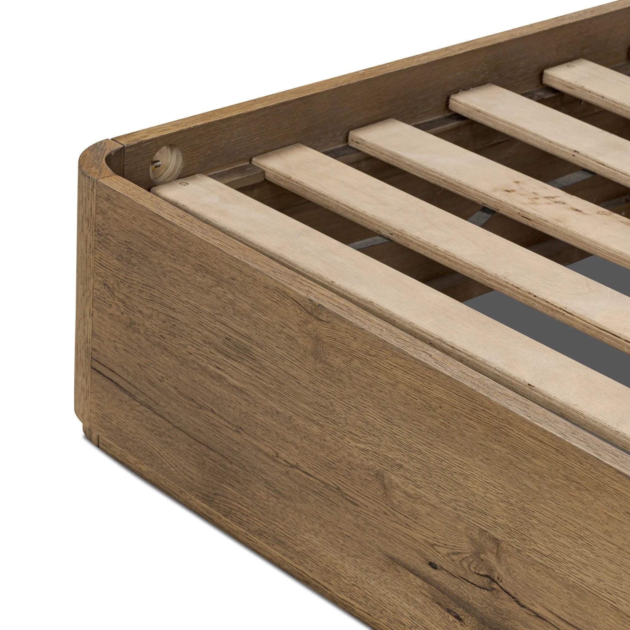 Featuring Maeve Laken Taupe Bed by Four Hands at Amethyst Home. Clean lines meet contoured curves for a timeless bedroom look. A petal-shaped shelter overlaps side rails for a unique,  comforting silhouette. Fully upholstered in a versatile taupe that complements a wide range of color palettes, all grounded by a rich oak base. Overall Dimensions: Queen:
70.. Amethyst Home provides interior design, new home construction design consulting, vintage area rugs, and lighting in the Calabasas metro area.