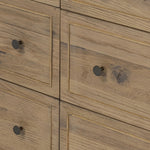 Featuring Maggie Aged Smoked Oak Resawn 6 Drawer Dresser by Four Hands at Amethyst Home. A cleanly shaped six-drawer dresser is crafted from aged smoked oak, highlighting the wood's natural grain. Roomy drawers offer plenty of space for bedroom storage, while the slim, tapered legs give the piece a subtle lift, creating a grounded look.Overall Dimensions:. Amethyst Home provides interior design, new home construction design consulting, vintage area rugs, and lighting in the Los Angeles metro area.