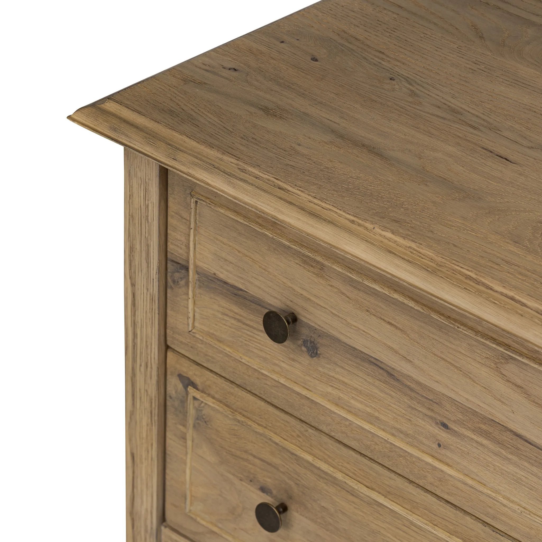 Featuring Maggie Aged Smoked Oak Resawn Nightstand by Four Hands at Amethyst Home. A cleanly shaped six-drawer dresser is crafted from aged smoked oak, highlighting the wood?s natural grain. Roomy drawers offer plenty of space for bedroom storage, while the slim, tapered legs give the piece a subtle lift, creating a grounded look.Overall Dimensions: 30.00". Amethyst Home provides interior design, new home construction design consulting, vintage area rugs, and lighting in the Alpharetta metro area.