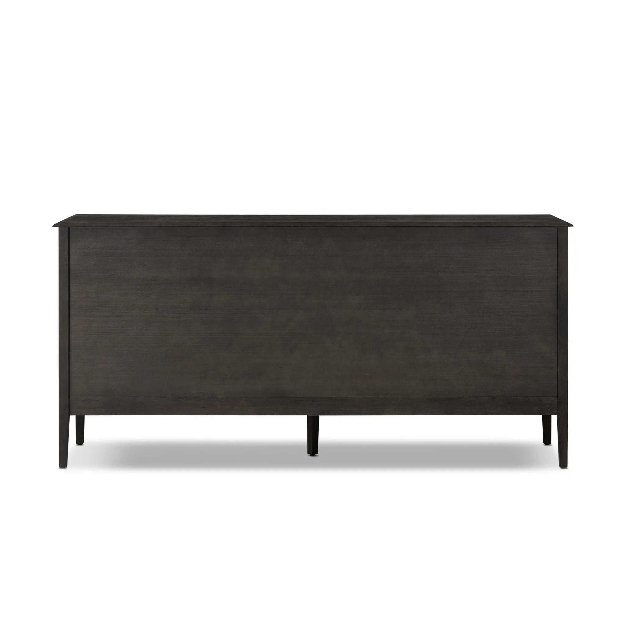 Featuring Maggie Smoked Black Oak Veneer 6 Drawer Dresser by Four Hands at Amethyst Home. A cleanly shaped six-drawer dresser is crafted from smoked black oak, highlighting the wood's natural grain. Roomy drawers offer plenty of space for bedroom storage, while the slim, tapered legs give the piece a subtle lift, creating a grounded look.Overall Dimension. Amethyst Home provides interior design, new home construction design consulting, vintage area rugs, and lighting in the Kansas City metro area.