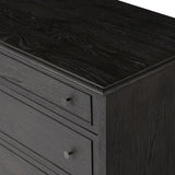 Featuring Maggie Smoked Black Oak Veneer 6 Drawer Dresser by Four Hands at Amethyst Home. A cleanly shaped six-drawer dresser is crafted from smoked black oak, highlighting the wood's natural grain. Roomy drawers offer plenty of space for bedroom storage, while the slim, tapered legs give the piece a subtle lift, creating a grounded look.Overall Dimensi. Amethyst Home provides interior design, new home construction design consulting, vintage area rugs, and lighting in the Newport Beach metro area.