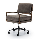 Featuring Maguire Gibson Mink Desk Chair by Four Hands at Amethyst Home. Foldover back detailing brings a sense of softness to a comfort-driven desk chair upholstered in high-performance fabric. Height adjustable with a 360-degree swivel.Overall Dimensions: 22.25"w x 28.50"d x 33.50"hWeight : 37.48 lbsMaterials: 97% Polyester, 3% Acrylic, Aluminum, Solid Paraw. Amethyst Home provides interior design, new home construction design consulting, vintage area rugs, and lighting in the Austin metro area.