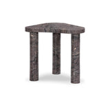 The classic atomic table of the 1950s, refreshed with modern materials. Finished in a deep plum, solid marble shapes an organic boomerang-style tabletop, working a subtle color pop into any room. Column legs add a luxe look reminiscent of Italian modernism. Amethyst Home provides interior design, new home construction design consulting, vintage area rugs, and lighting in the San Diego metro area.