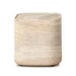 Simple shaping gets an elevated update with a classic plinth base mirrored in a lip detail around the tabletop. The rounded corners of this outdoor end table showcase textured sandy grey concrete, designed to mimic the detail found in natural stone. Cover or store indoors during inclement weather and when not in use. Amethyst Home provides interior design, new home construction design consulting, vintage area rugs, and lighting in the Washington metro area.