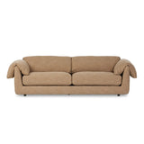 Featuring Marcel Laken Taupe Sofa-102" by Four Hands at Amethyst Home. This two-over-two sofa is all about comfort. Feather-filled cushions fold over the frame, complemented by foam-fiber-feather seats. Upholstered in a taupe high-performance fabric, it balances its laid-back look with durability for every day. Performance fabrics are specially created . Amethyst Home provides interior design, new home construction design consulting, vintage area rugs, and lighting in the Winter Garden metro area.