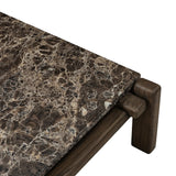 Designed by Thomas Bina and Ronald Sasson, a design partnership blending both modern minimalist and Brazilian influences. Mixed materials elevate the traditional coffee table, pairing solid reclaimed oak and solid marble, with overstated joint details. Rounded edges bring a soft, playful feel to the entire piece. Amethyst Home provides interior design, new home construction design consulting, vintage area rugs, and lighting in the Winter Garden metro area.
