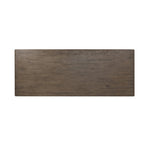 Designed by Thomas Bina and Ronald Sasson, a design partnership blending both modern minimalist and Brazilian influences. Grand-scale dining table is crafted from natural reclaimed French oak with tapered pedestal panels connected at the base Amethyst Home provides interior design, new home construction design consulting, vintage area rugs, and lighting in the Kansas City metro area.